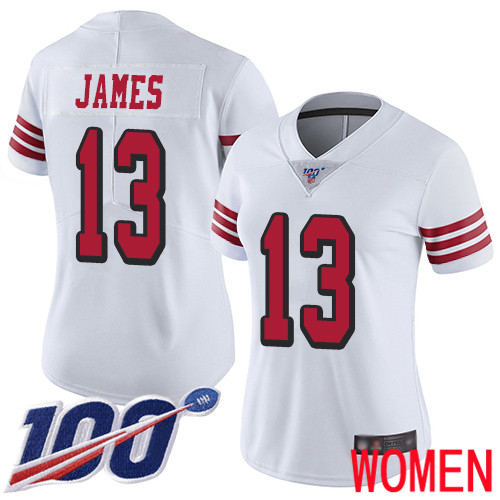 San Francisco 49ers Limited White Women Richie James NFL Jersey #13 100th Season Rush Vapor Untouchable